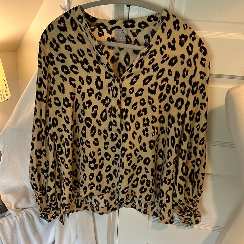 Chicos cheetah print blouse